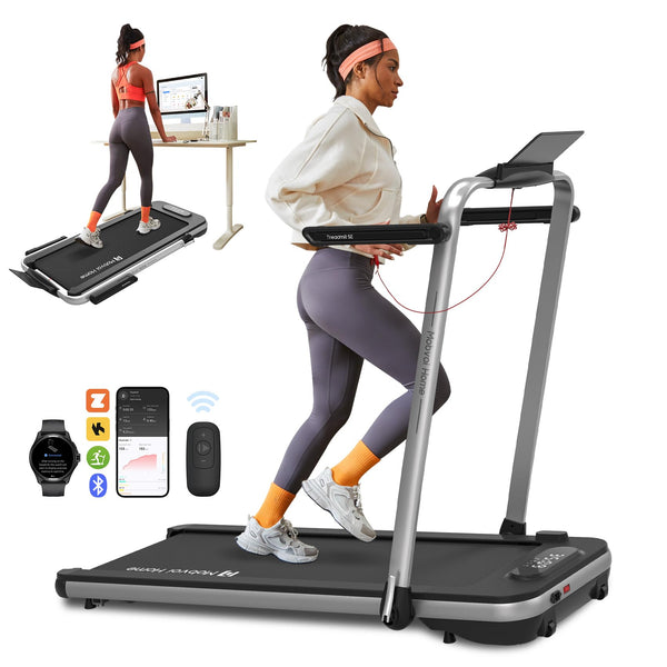 Mobvoi Home Treadmill SE 3 in 1 Foldable Treadmill for Home Walking Pad 2.5 HP Compact Portable folding Under Desk Running Machine with Remote Control LED Display for Home Office 12 km/h