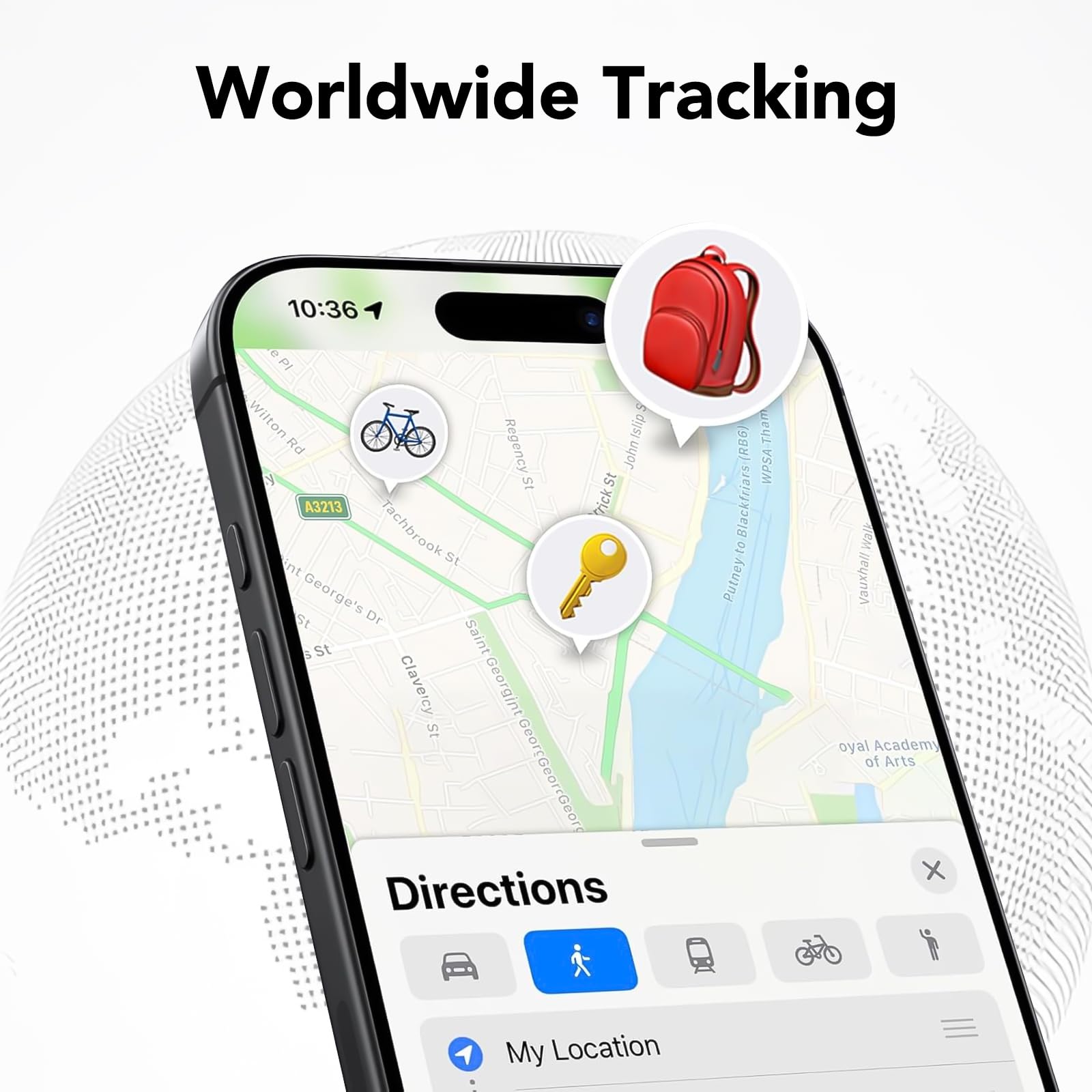 Air Tags-4 Pack, Bluetooth Tracker Works with Apple Find My APP (iOS Only), Keys Finder and Item Locator for Luggage, Backpack, Suitcases, Replaceable Battery, IP67 Waterproof Tracking Tag