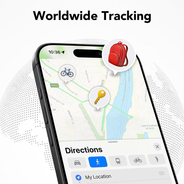Air Tags-4 Pack, Bluetooth Tracker Works with Apple Find My APP (iOS Only), Keys Finder and Item Locator for Luggage, Backpack, Suitcases, Replaceable Battery, IP67 Waterproof Tracking Tag