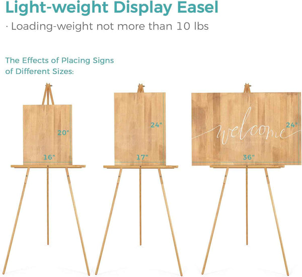 VISWIN 160cm Wooden Tripod Easel Stand for Wedding Signs, Posters & Painting