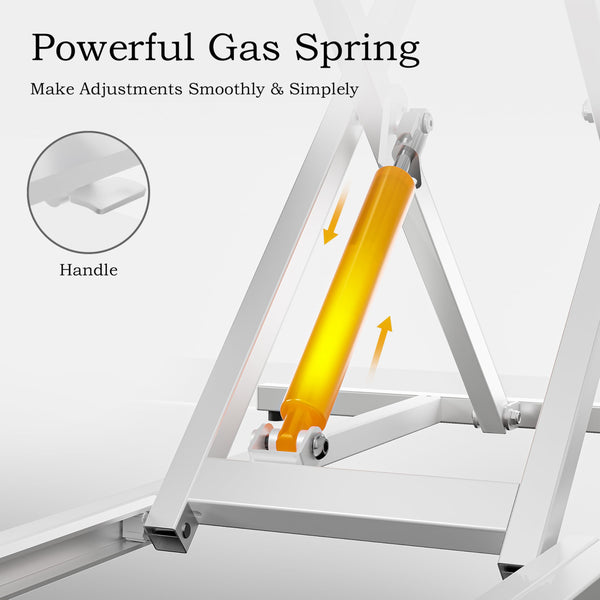 ERGOMAKER Height Adjustable Standing Desk Converter - 101cm (40 Inch) Wide Platform Tabletop Workstation - Quick Sit to Stand Desk Riser for Dual Monitors White