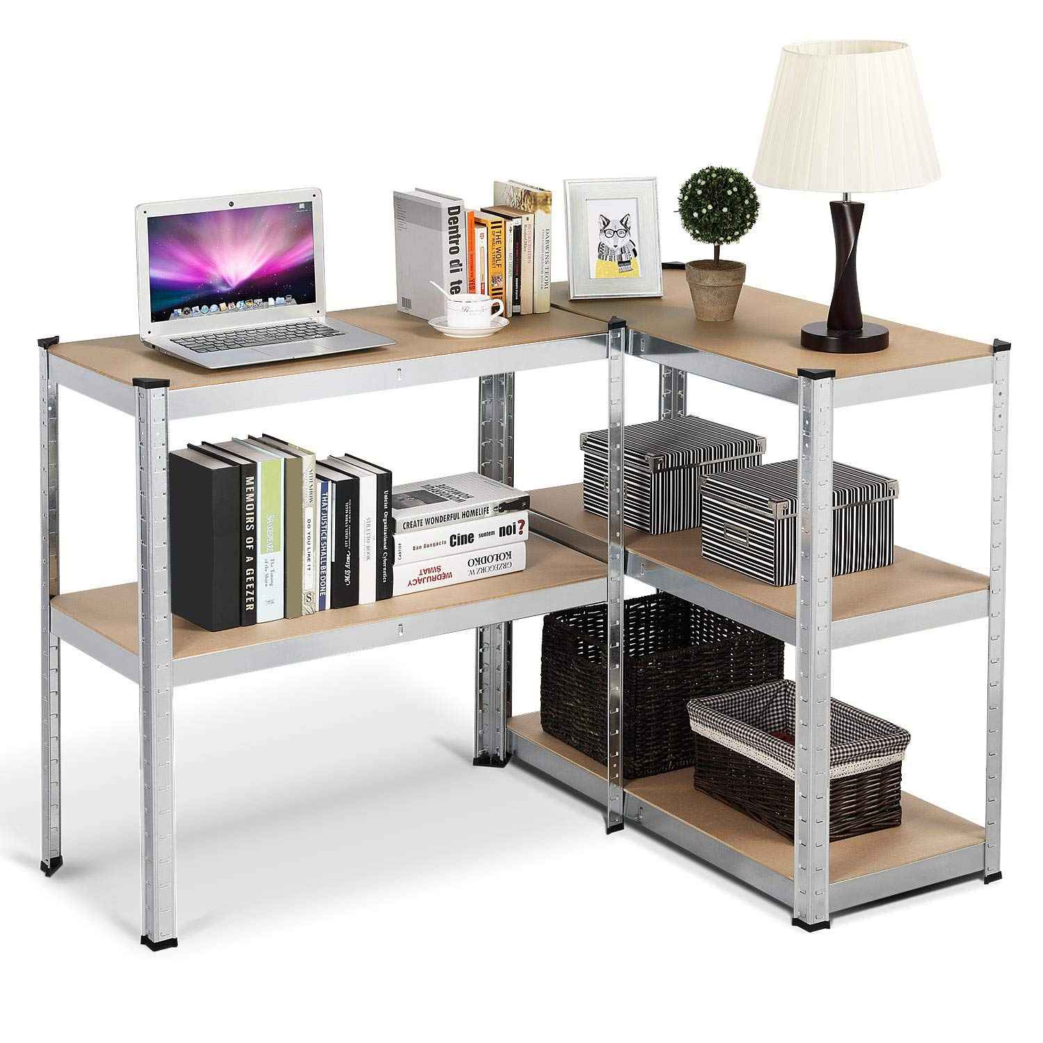 Yaheetech Garage Shelving Units - 5 Tier Heavy Duty Rack for Storage Metal Utility Shelves,180cm x 90cm x 40cm,175KG Per Shelf,Blue