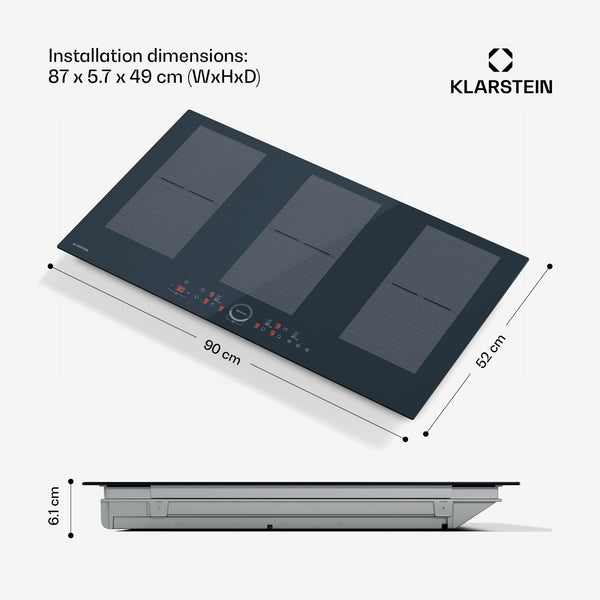 Klarstein Induction Hob, 7000W Electric Hobs Induction Cooker, 4 Ring Electric Pan Hob, Built-In Table Top Cookers w/ 4 Hobs, Touch Control, Inductions Heater Cooktops, Hot Plates for Cooking