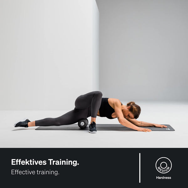 BLACKROLL? Twin fascia roller (30 cm x 13 cm), massage roller with cut-out for the spine, fitness roller for spot self-massage, medium hardness, made