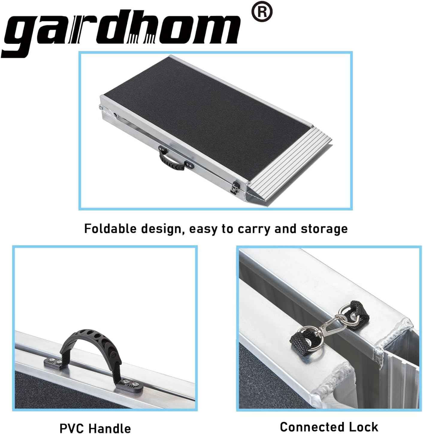 Aluminum Dog Car Ramp 183x38cm Anti Slip 180kg Capacity Cars SUVs Gardhom
