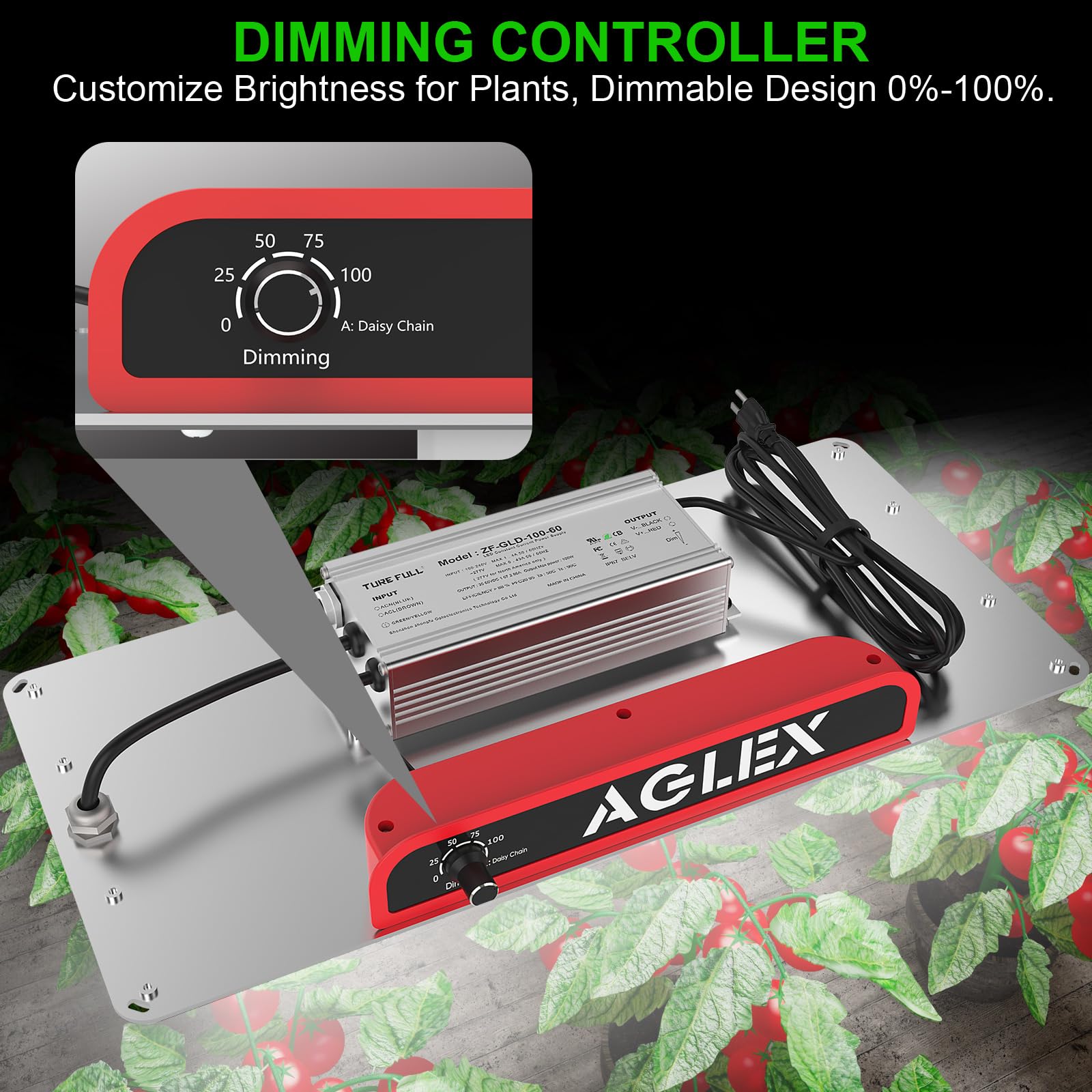 AGLEX K4000 LED Grow Light, 2024 Upgraded Grow Light with Daisy Chain & Dimmable, Full Spectrum Plant Grow Lights for Hydroponic Indoor Plants Seeding Veg Flower Growing Lamps 5X6 FT Grow Tent