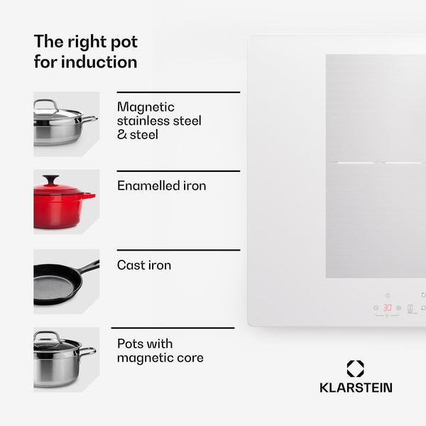 Klarstein Induction Hob, 7000W Electric Hobs Induction Cooker, 4 Ring Electric Pan Hob, Built-In Table Top Cookers w/ 4 Hobs, Touch Control, Inductions Heater Cooktops, Hot Plates for Cooking