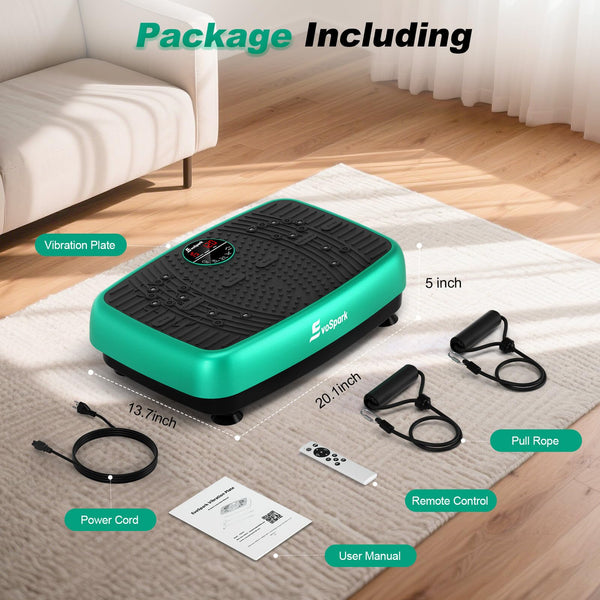 EvoSpark Vibration Plate, Vibration Plate Exercise Machine with 2025 High-Performance Dual Motor, 120 Adjustable Speeds, 450 Lbs Capacity Vibrating Plate for Lymphatic Drainage & Weight Loss