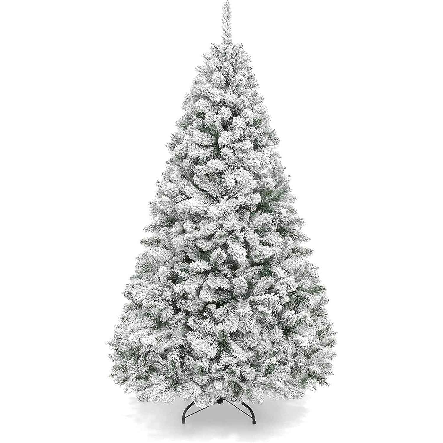 Artificial Christmas Tree 6FT Snow Flocked 850 Tips Metal Stand Asinse