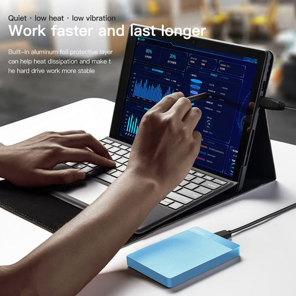 UnionSine HD2510 500GB USB 3.0 Ultra Slim Portable External Hard Drive HDD Compatible with PC, Mac, Laptop, Xbox, Xbox One, PS4 (Black)