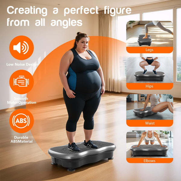 Vibration Plate Exercise Machine，Vibration Plate Fitness Platform Exercise Machine 10 Modes Full Body Workout Vibrating Fitness Platform Weight Loss Women Men Shaping Wellness Home Gym Equipment