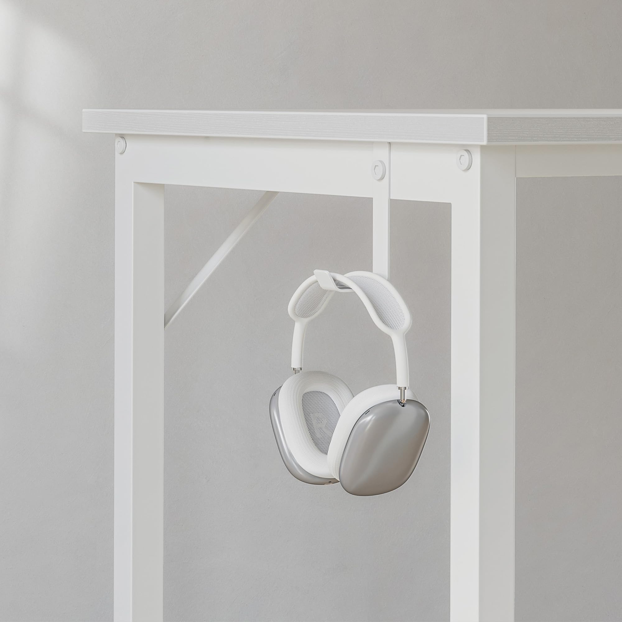 CubiCubi Computer Desk with Monitor Stand and Storage Shelves, 120cm Home Office Desk Study Writing Table, White