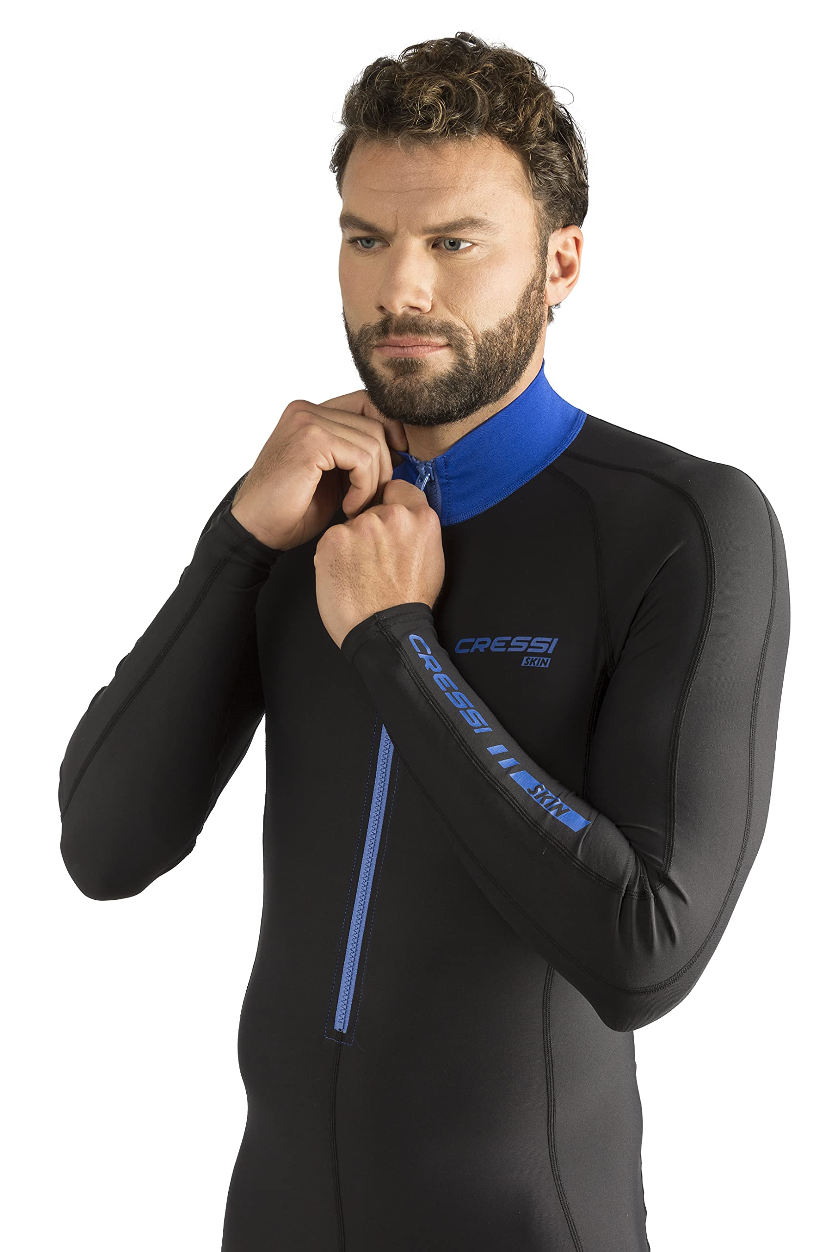 Cressi Men's 1mm One piece wetsuit Skin, Black Blue, XXL/6 UK