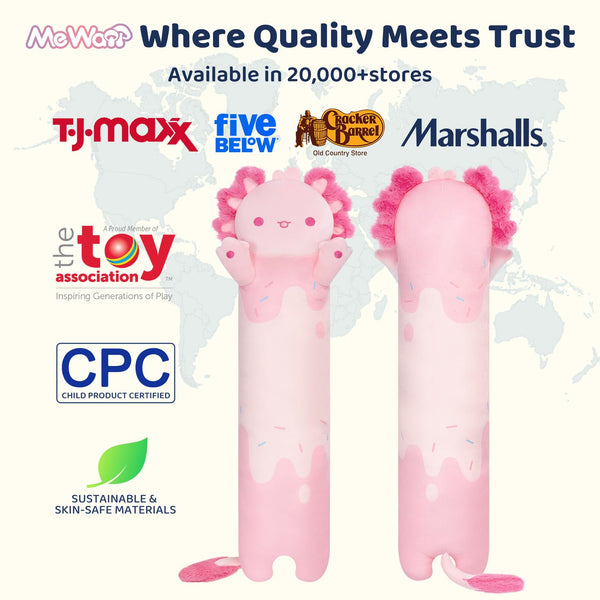 Mewaii 36in Long Cat Plush Pillows Stuffed Animals Squishy Pillows - Plushie Cute Kitty Sleeping Hugging Plush Pillow Soft Toys for Kids(Orange)