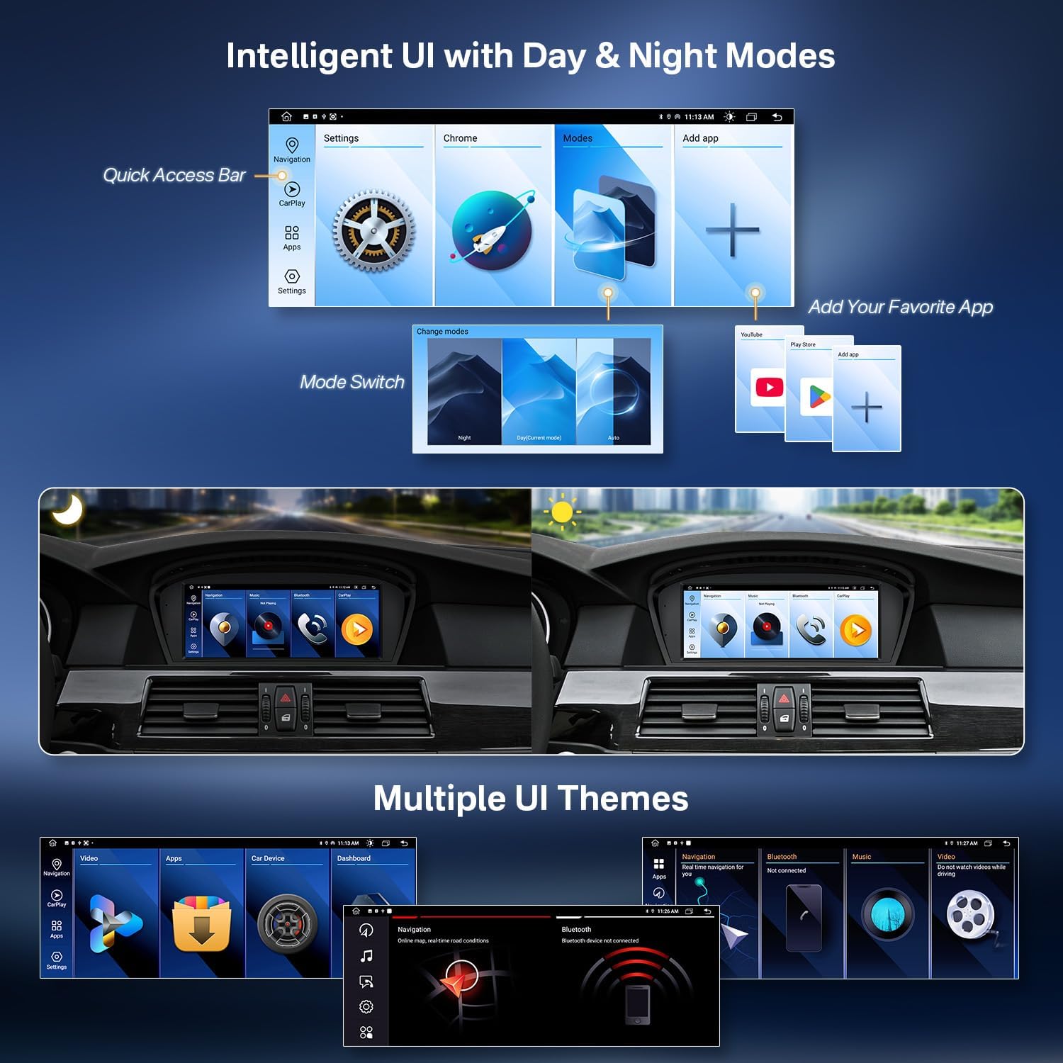 XTRONS 8.8" Car Stereo Android Octa-Core 4+64GB for BMW 3 Series E90 E91 5 Series E60 E61 (2005-2008) w CCC system Touch IPS Screen GPS navigation, w 4G LTE CarAutoPlay Android Auto Support AHD Camera