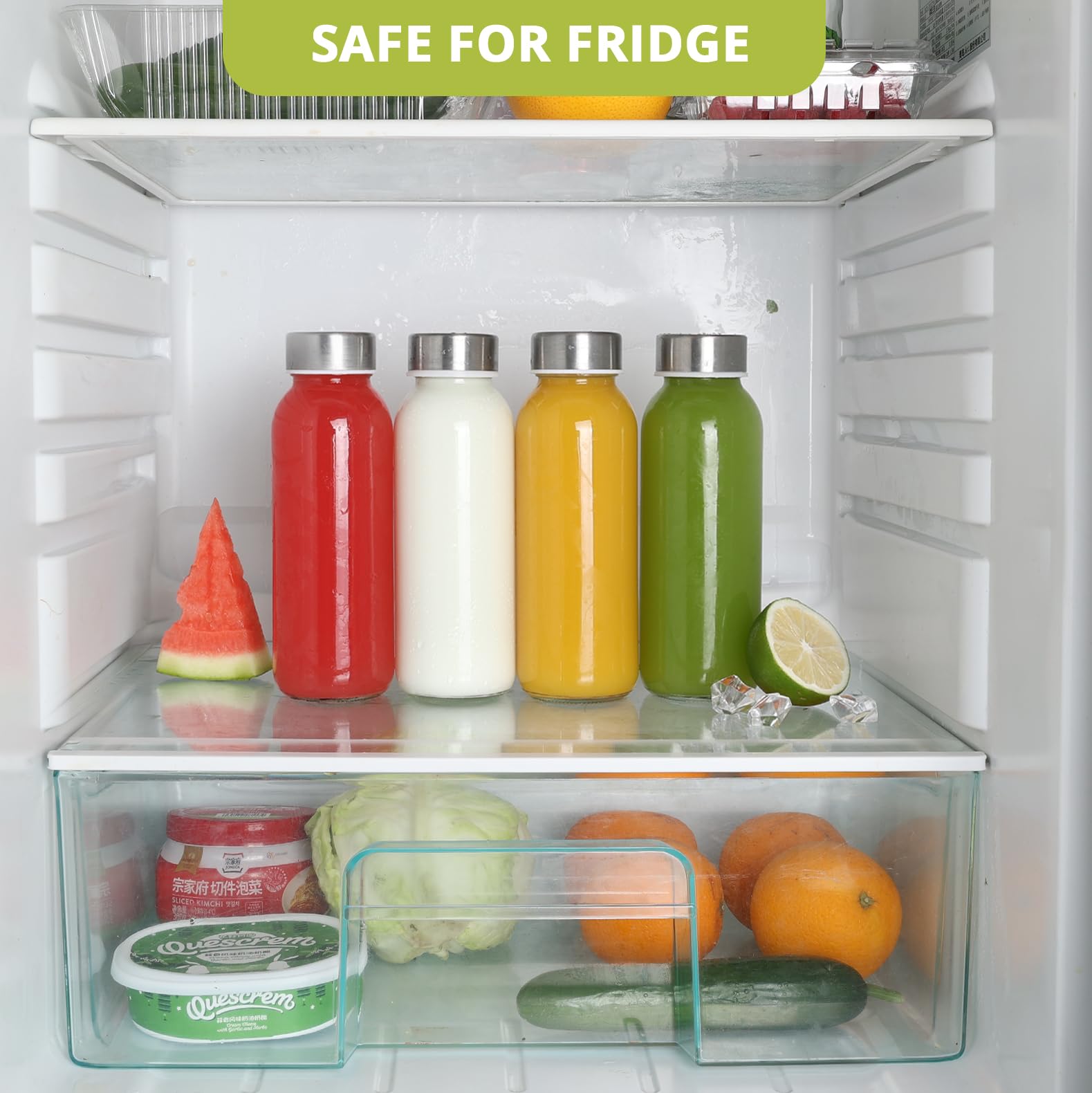 LIMILI Glass Bottles With Stainless Steel Lids, 300/350/750/1000ML Water Bottles, Leak Proof Reusable Drinking Bottles for Hot Cold Drinks, Work, Gym, Home