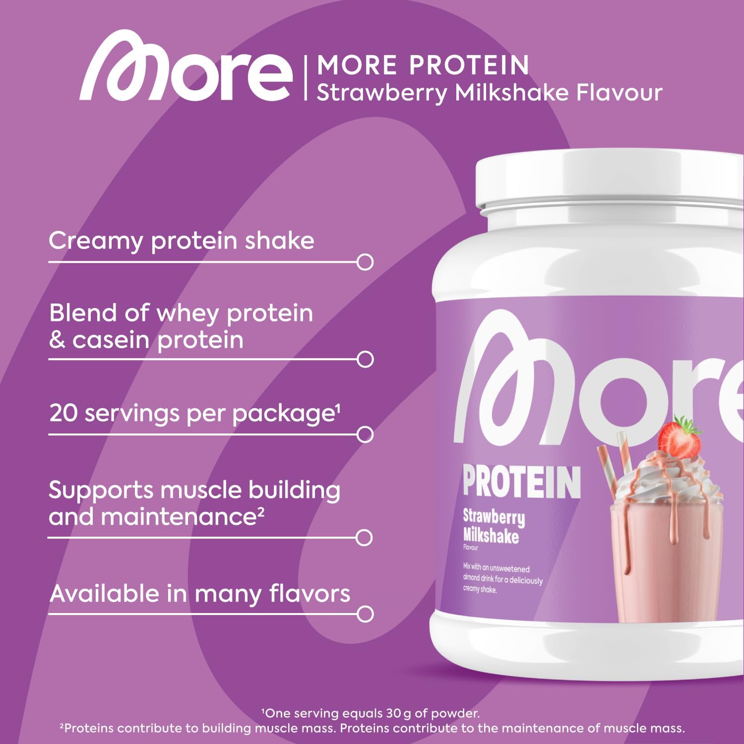 More Protein Strawberry Milkshake / 600g
