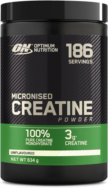 Micronised Creatine Powder, 100% Pure Creatine Monohydrate Powder for Performance and Muscle Power, Unflavoured Shake, 186 Servings, 634 g