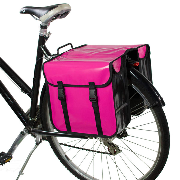 BikyBag Classic CW - Waterproof Bicycle Double Pannier Bag Bicycle Cycle Bike Shopping (Pink)