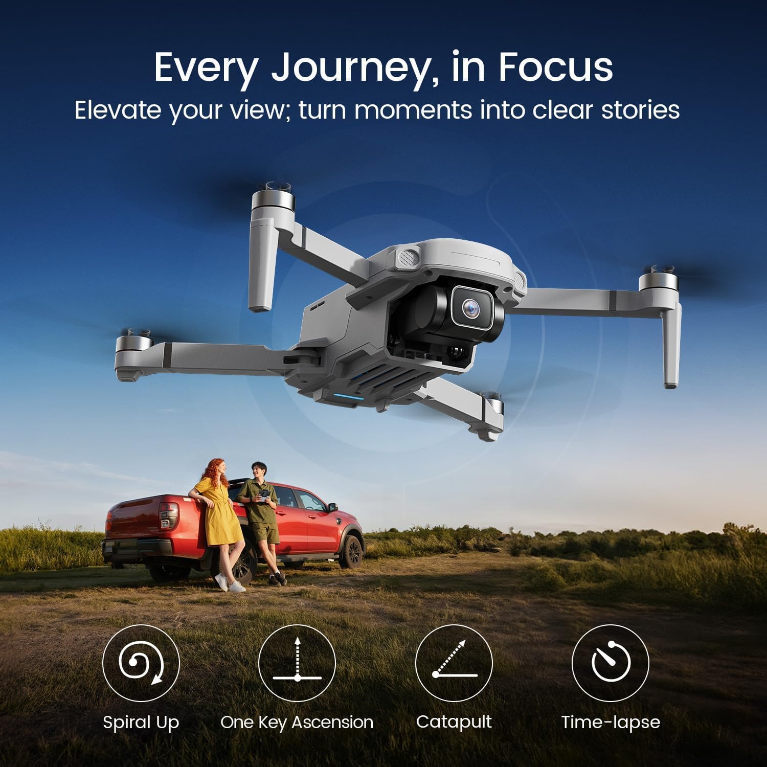 Holy Stone HS360D GPS Drones with 4K Camera for Adults, 249g Foldable RC Quadcopter with 80-Min Flight Time, 6KM Image Transmission, Follow Me, Auto Return, Upgraded HS360S for Beginners
