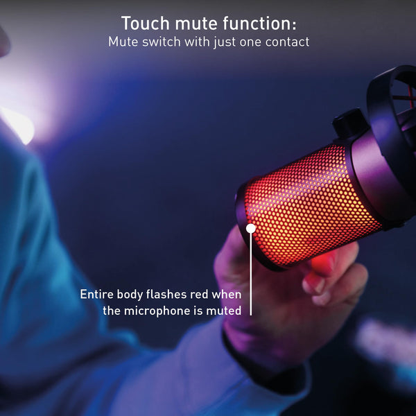 CHERRY UM 3.0, USB Microphone for Podcasts, Streaming, Home Office, Cardioid Characteristic, Headphone Connection, Compatible with PC/Mac/PS4/PS5, Black