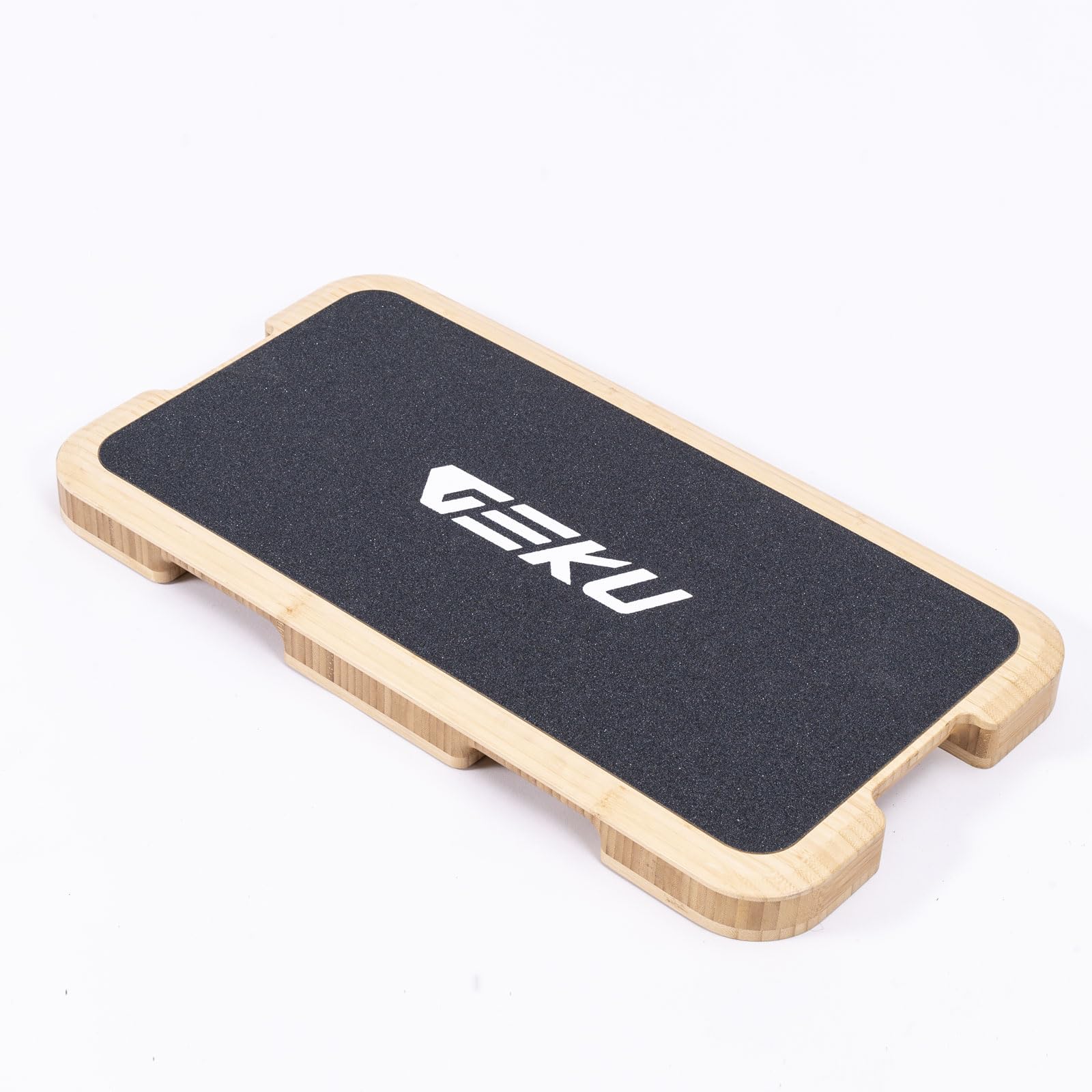 GEKU FIT Bamboo Fitness Board for Resistance Band Workouts - Eco-Friendly Exercise Platform with Non-Slip Surface for Strength Training, Stretching,