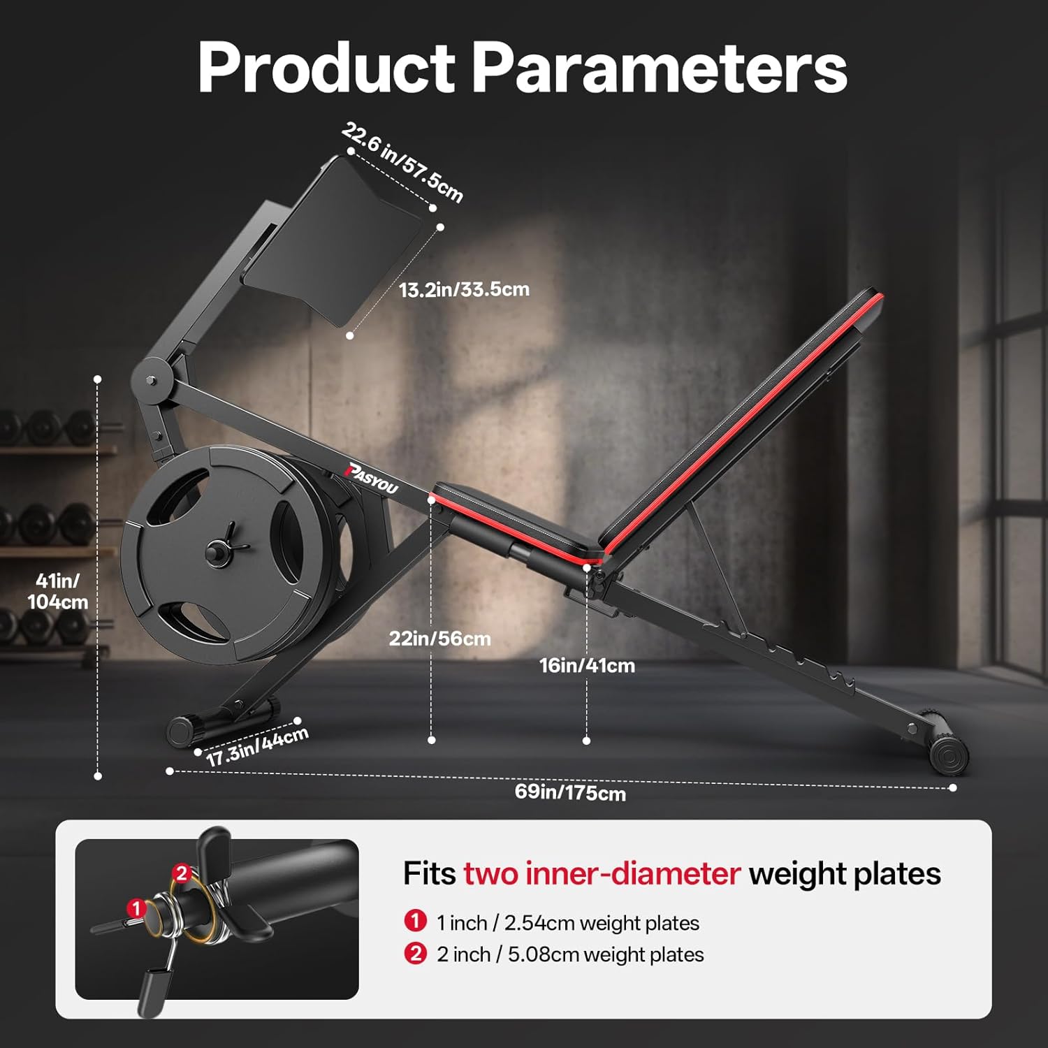 PASYOU Leg Extension Machine With 6 Adjustable Backrests, Leg Press Machine For Home Gym，Maximum Capacity & Dumbbell Weight 220LBS ，Weight Bench With Leg Curl Machine For Lower Body Exercise PM30