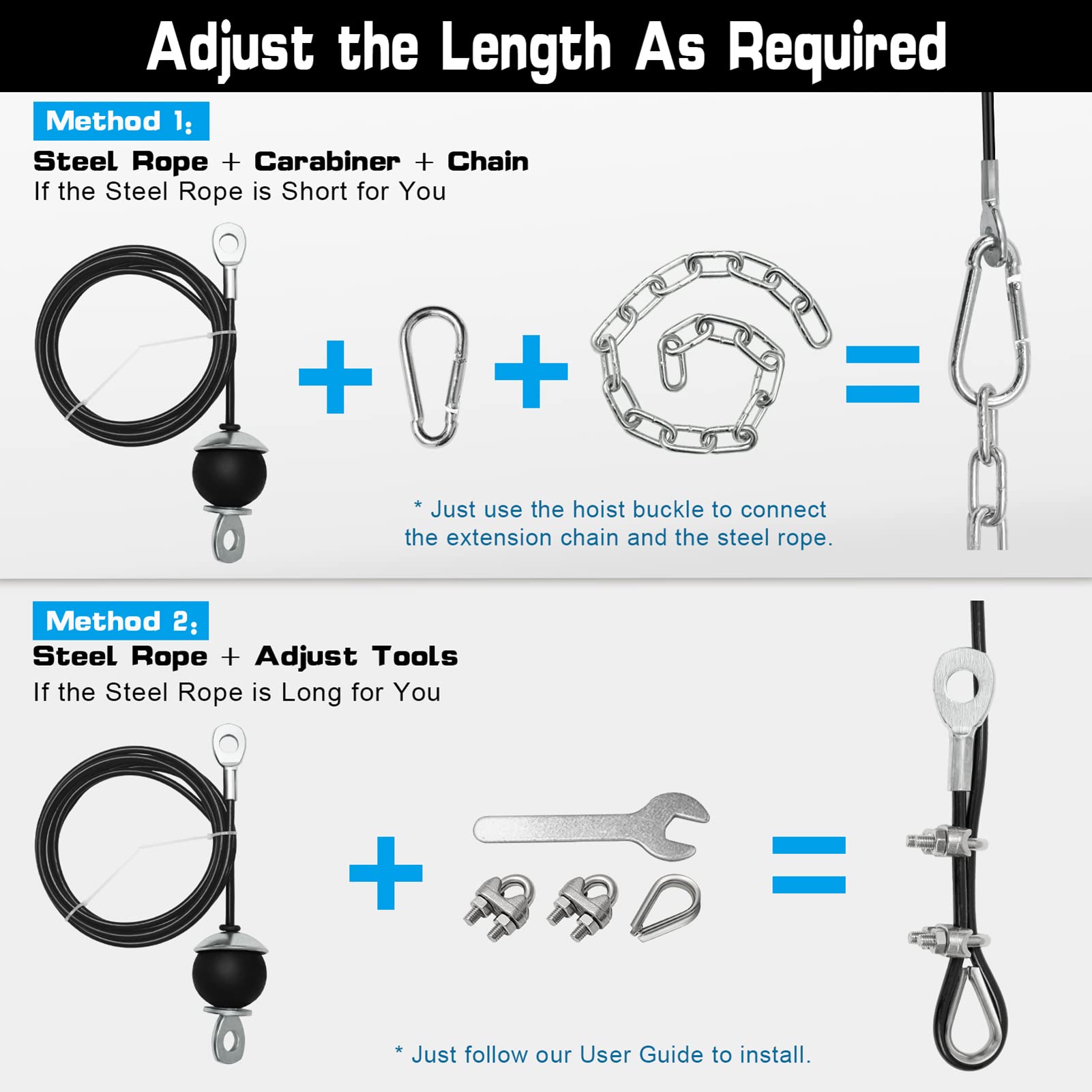 SERTT Weight Cable Pulley System Gym, Upgraded Cable Pulley Attachments for Gym LAT Pull Down, Biceps Curl, Tricep, Arm Workouts - Weight Pulley