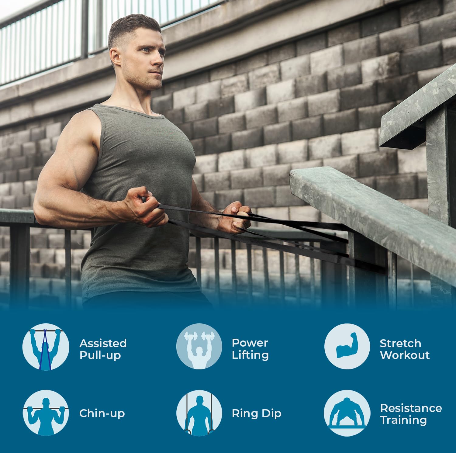 Beenax Resistance Bands Pull Up Assist Bands Set - Thick, Heavy Different Levels Workout Exercise Bands for CrossFit, Powerlifting, Muscle and