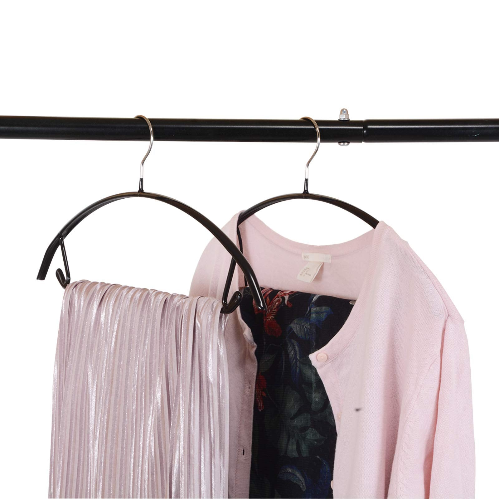 Voilamart Pack of 30 Coat Hanger,Light-Weight Non-Slip Knitwear Hanger,Metal Clothes Hangers No Shoulder Bumps for Knitwear Dress with Hook Jumper