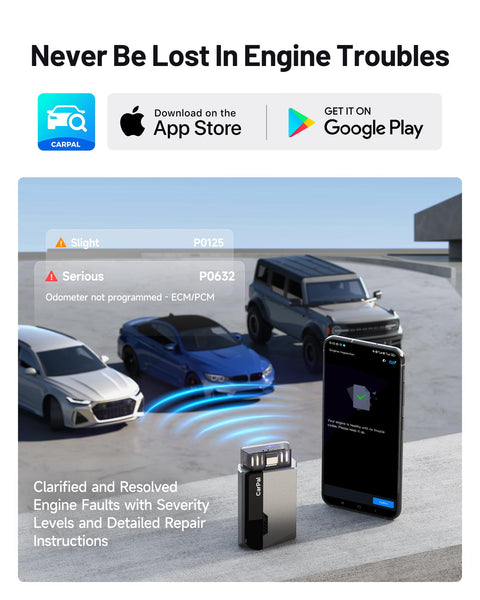 TOPDON CarPal-A OBD2 Code Reader Bluetooth, All System OBD2 Scanner for iOS & Android, Vehicle Health Check, 6 Maintenance Services, Smog Check, Repair Guide, 1 Year Free Update