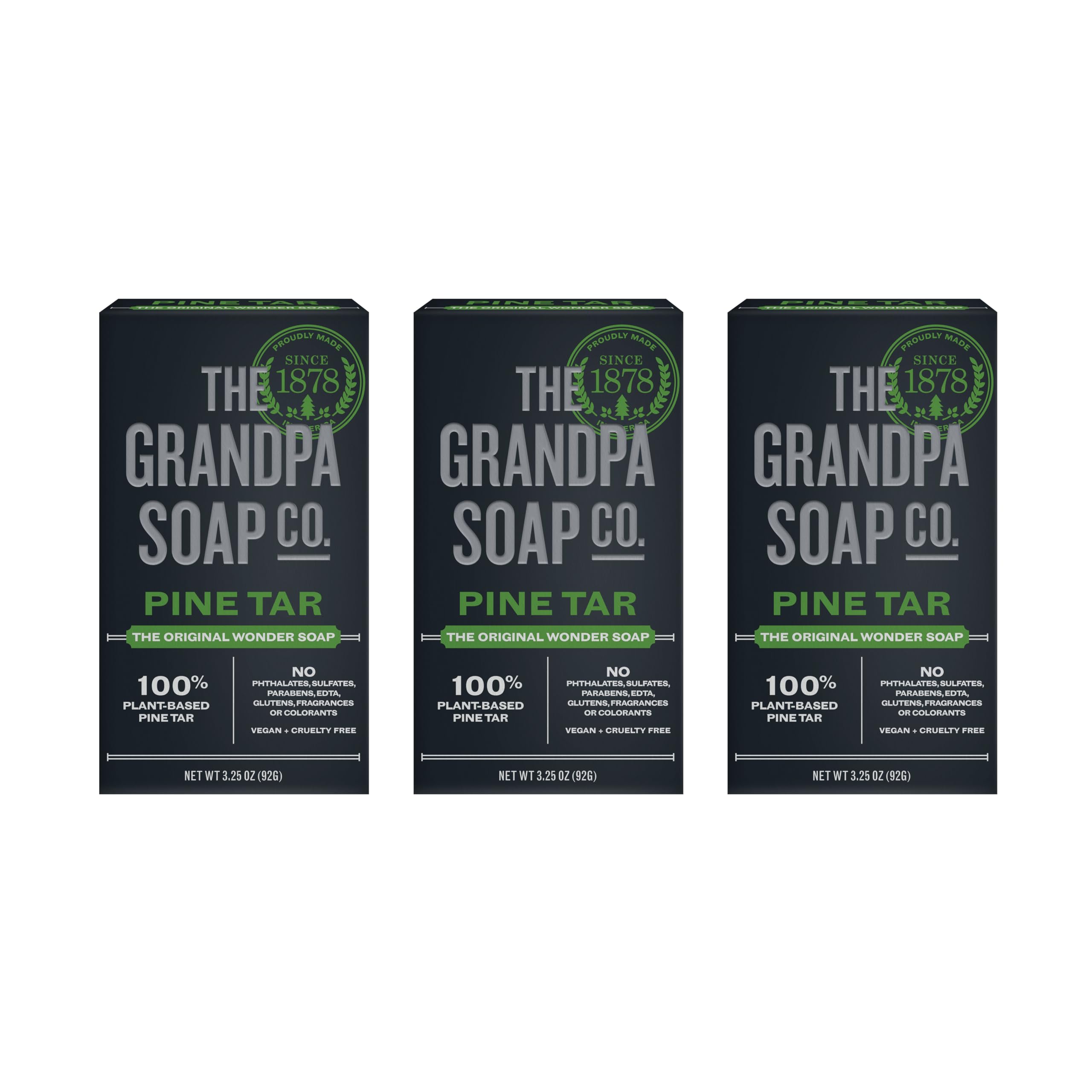 Grandpa's Pine Tar Bar Soap 3.25 Ounce (Pack of 3)