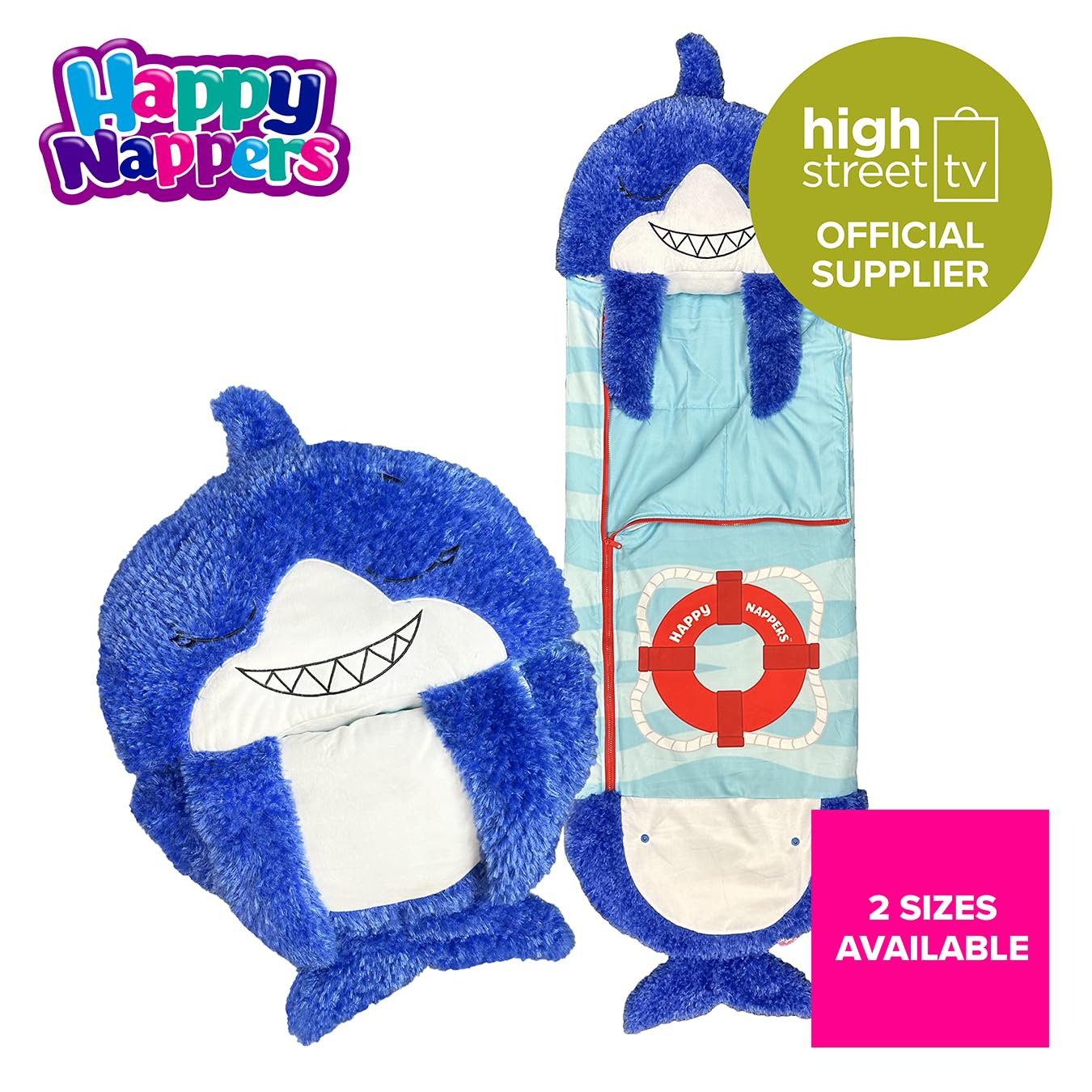 Happy Nappers Kids Sleeping Bag - Plush Toy, Comfy Sleeping Bag & Fluffy Pillow All in One