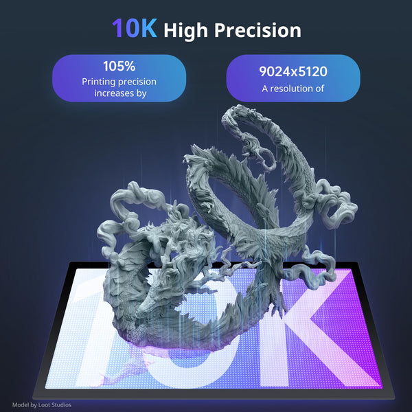 ANYCUBIC Photon Mono 4 Resin 3D Printer, 7'' 10K Mono LCD Screen with Stable LighTurbo Light Source, 70mm/h Fast Printing, Print Volume 6.04'' x 3.42'' x 6.49''