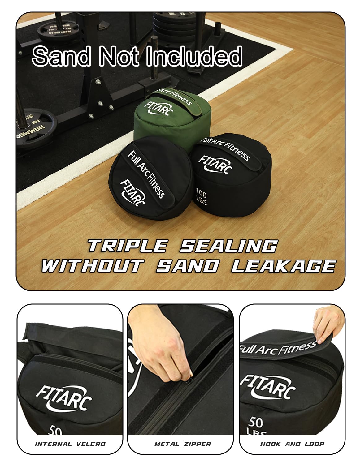 Fitarc Sandbag Workout Bag,Sandbag Training, Sandbags for Fitness,Round Sandbags for Weight Training,Round Sandbag,Cross-Training & Exercise, Workouts