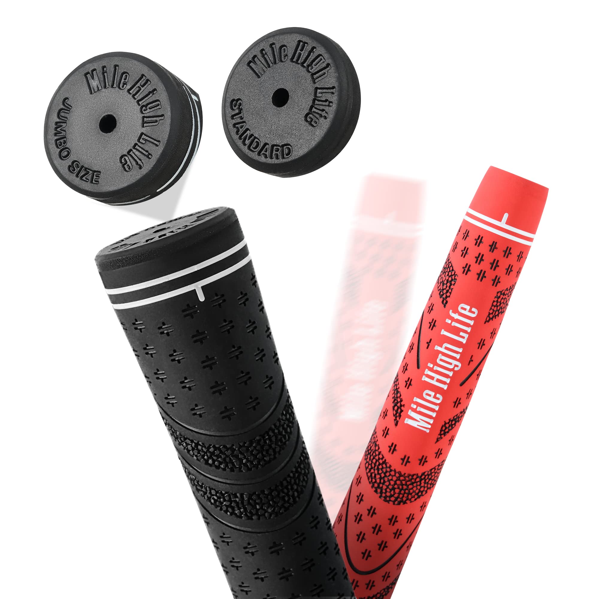 Mile High Life | Avid Golf Club Grips | 3, 13 Pc Set Bundle Golf Grips | Multi-Compound Rubber Golf Grip | Standard Midsize Jumbo(Red-13