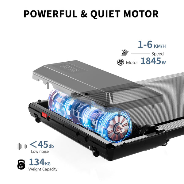 Superun Walking Pad Raceable 6% Incline 2.5HP Under Desk Treadmill 136KG Capacity MAX 110CM Foldable Treadmill APP Control Portable Walking Machine for Home with Training Courses & Multi-Runner Races