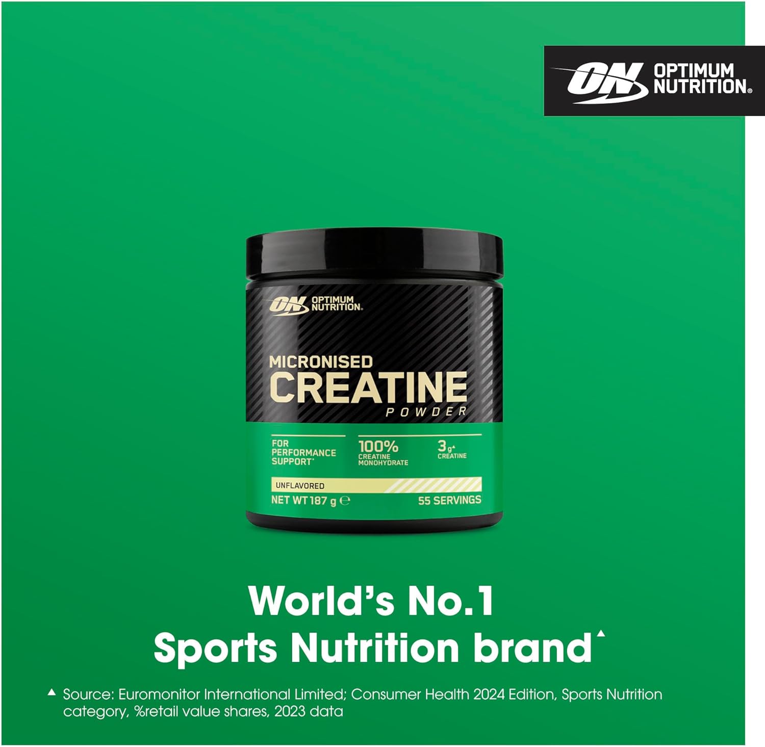 Micronised Creatine Powder, 100% Pure Creatine Monohydrate Powder for Performance and Muscle Power, Unflavoured Shake, 186 Servings, 634 g