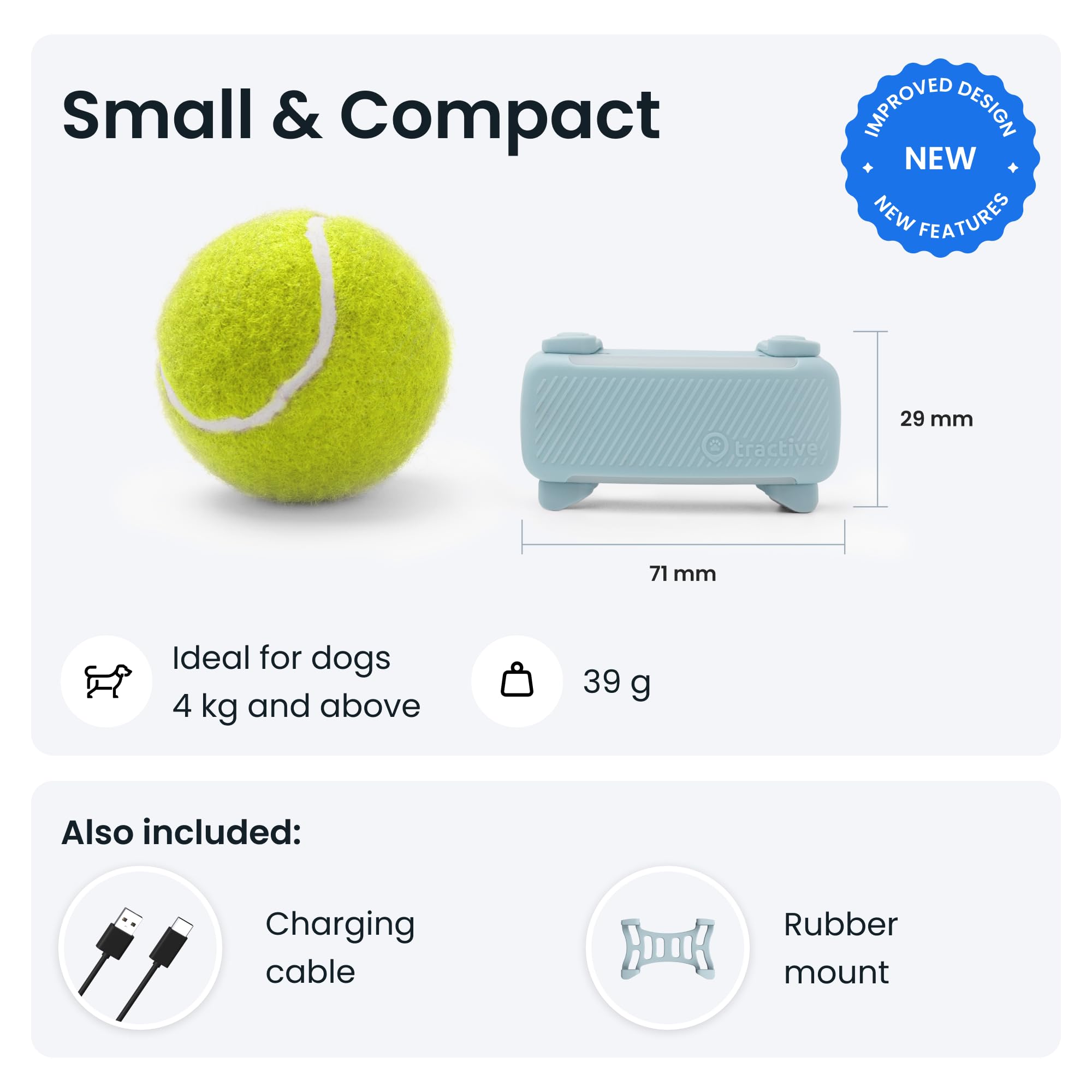 Tractive Smart Dog Tracker | 2025 Edition | Real-time GPS Tracking | Escape & Health Alerts | Vitals Monitoring | Market Leader (Black)