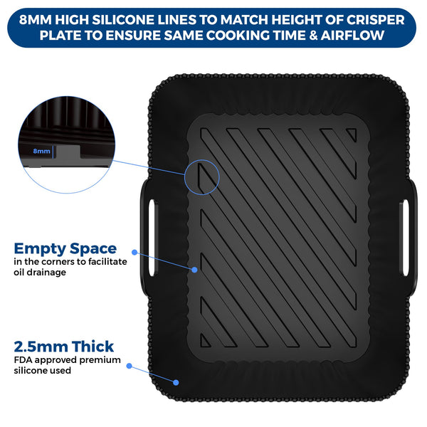 Premium Ninja AF400UK Accessories | 10 PCS Ninja AF400UK Accessories | 2.5mm Liner Thickness & 8mm high Silicone Lines on Base | Specially Designed