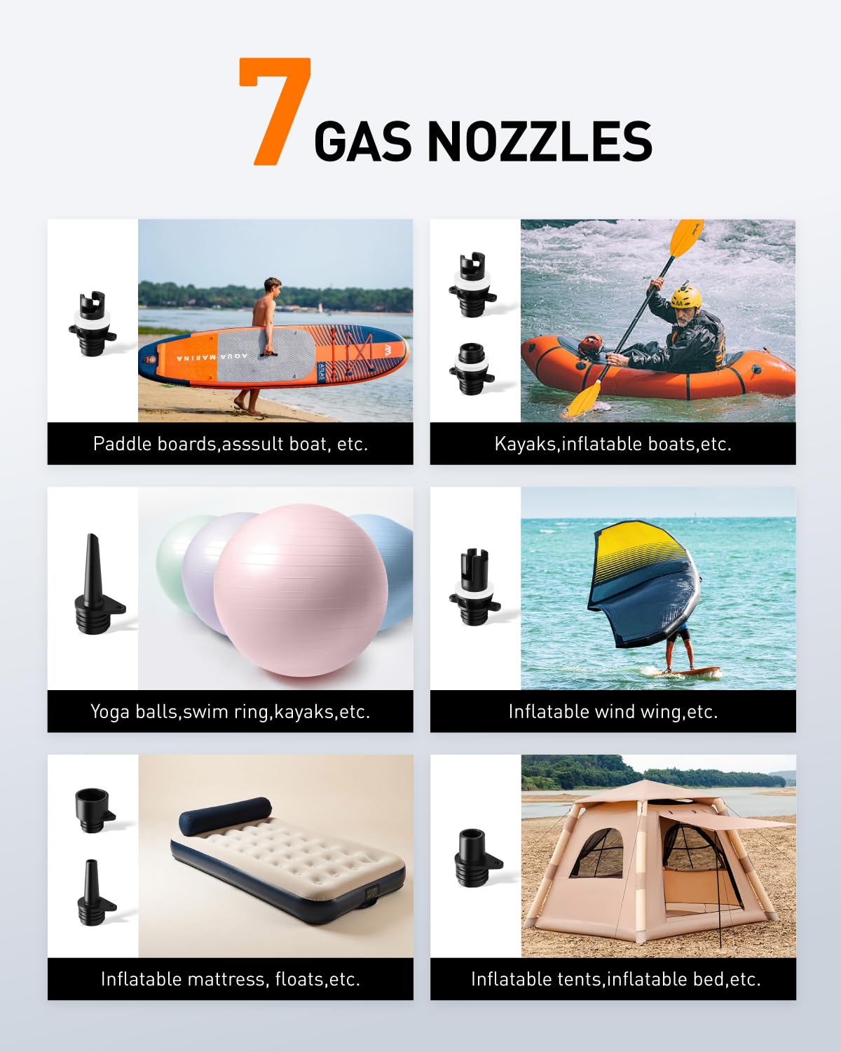 GICLE 22PSI SUP Pump Rechargeable, Electric Paddleboard Pump, Fast Inflation & Deflation, Removable Multifunctional Battery, Support DC 12V Input Work