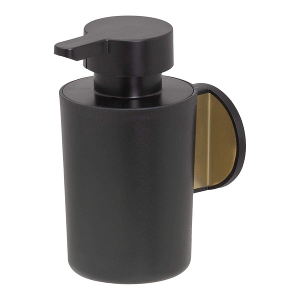 Tiger Tune Soap Dispenser, No Drilling Required Thanks to 3M Self-Adhesive Backing System, Optional Mounting with Screws and Plugs, Brass Brushed,