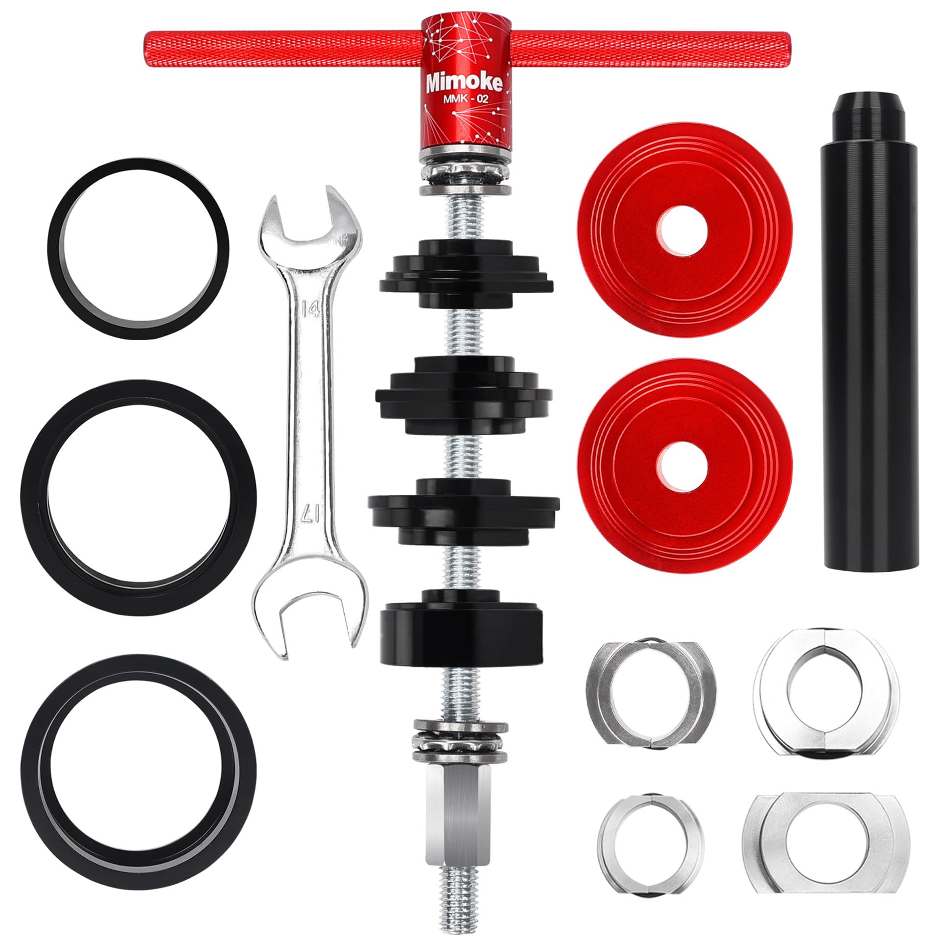 Mimoke Bicycle Bottom Bracket Install and Removal Tool for BB86 BB30 BB91 BB92 PF30 Mountain Road Bike headset Press in Tool (Red)