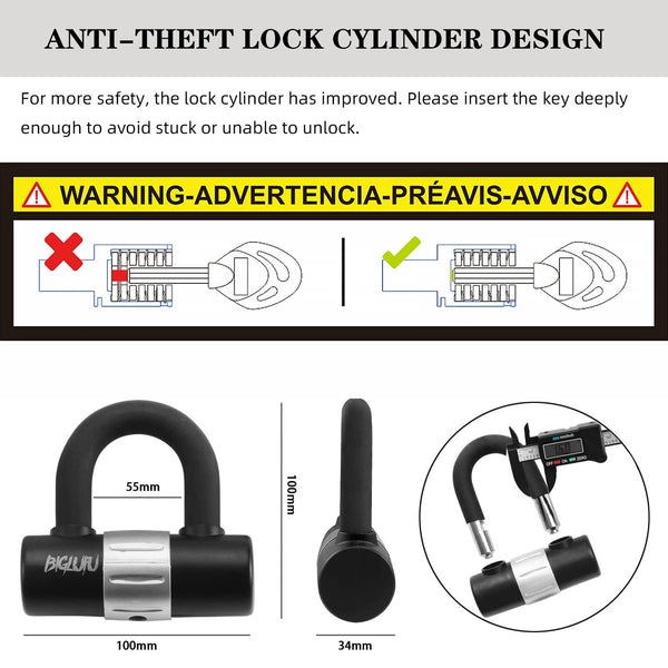 BIGLUFU Bike Chain Lock, 120cm Long Heavy Duty Motorcycle Lock, 12mm Thick Cycling Chain Lock High Security Chain Locks for Bicycle, Motorcycle, Door,
