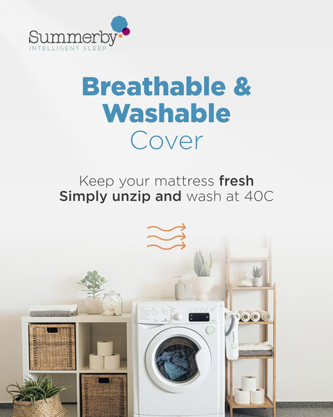 Summerby Sleep King Size Memory Foam Mattress Topper (150 x 200cm), Mattress Topper With Anti-Slip Base, Comfy & Affordable Memory Foam Topper (King