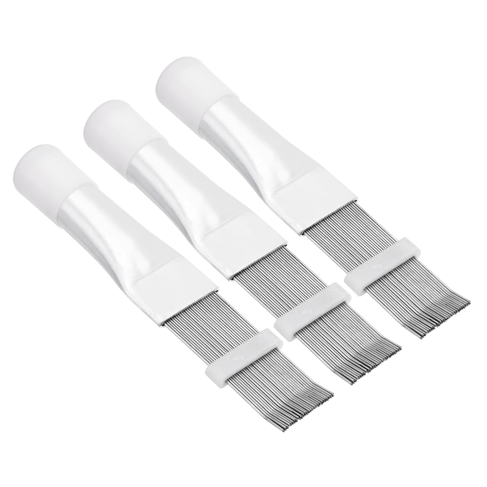 PATIKIL Air Conditioner Fin Comb, 3 Pack Stainless Steel AC Coil Cleaner Brush Fin Straightener Condenser Coil Repair Tool for Radiator Refrigerator