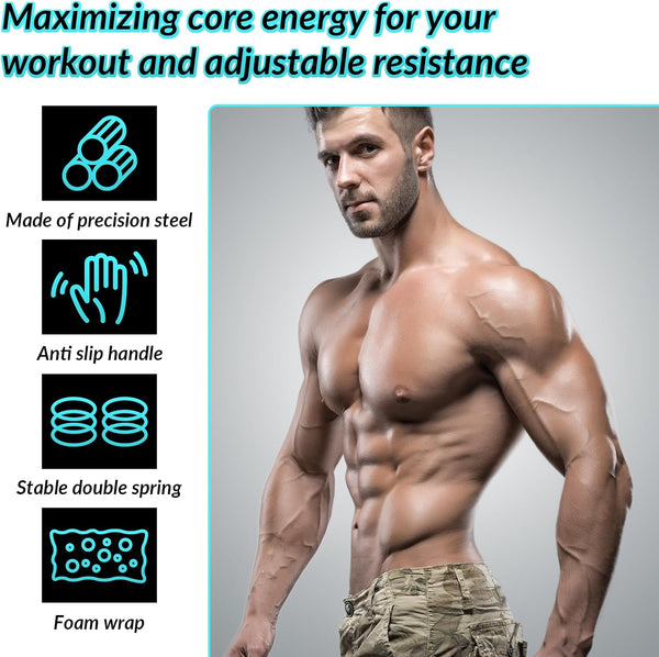 Twister Arm Trainer, 40-100lb Adjustable Forearm Strengthener, Twister Arm Exerciser Chest Workout, Adjustable Strength Trainer, Portable Power Twister Bar, Arm Fitness Exercise Equipment for Home