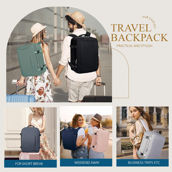 Cabin Bag 45x36x20 for New Easyjet, Underseat Cabin Luggage Bags Carry on Travel Backpack Cabin Size for Airplanes, 30L Hand Luggage Suitcase Water Resistant Laptop Backpacks Black