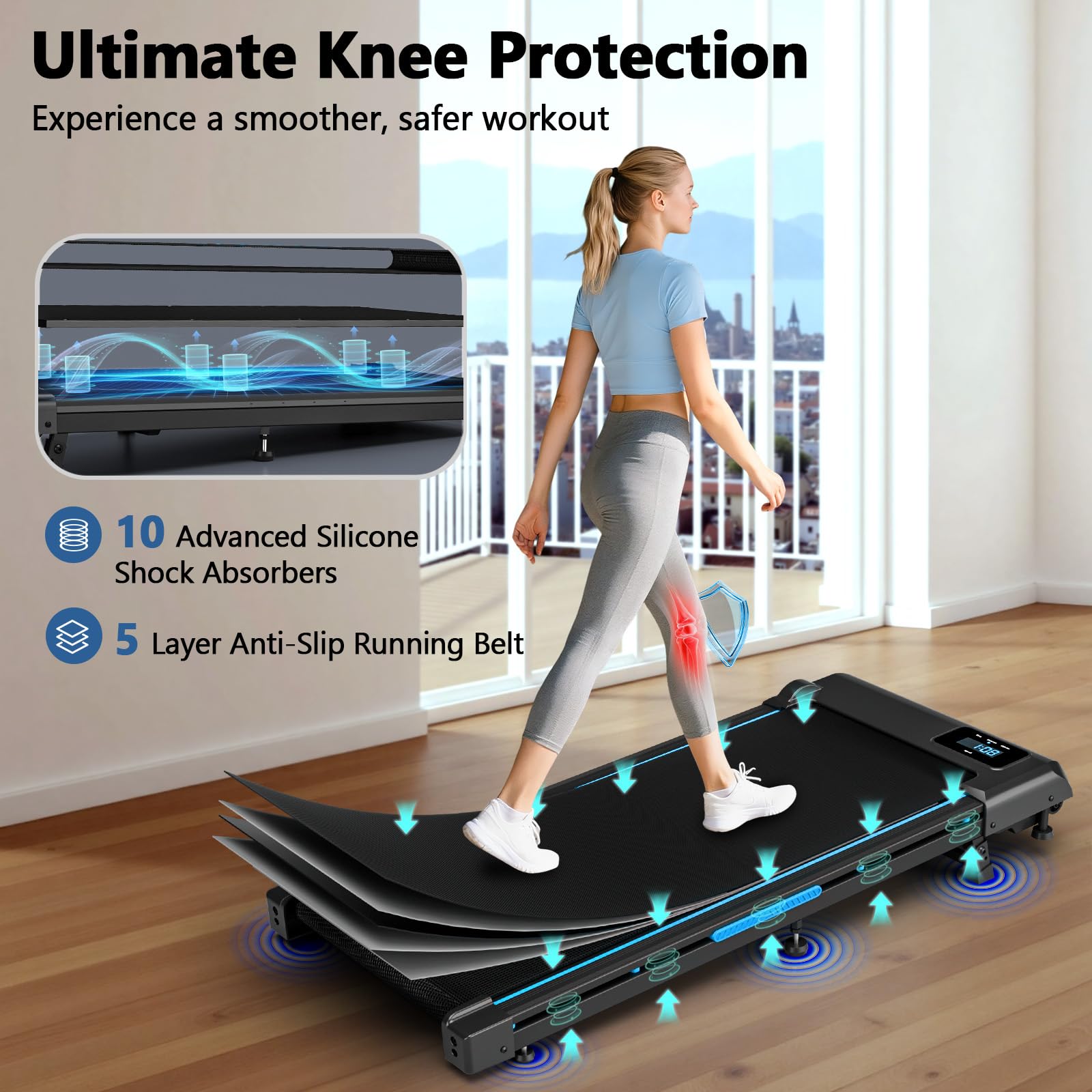 VANNECT Upgraded Walking Pad with 9/12% Incline, 1-10KM/H＆1-14KM/H Under Desk Treadmill, 2.75HP/3.0HP Quiet Jogging Running Walking Pad Treadmill with 330LBS & 400LBS Capacity, Magnetic Remote Control