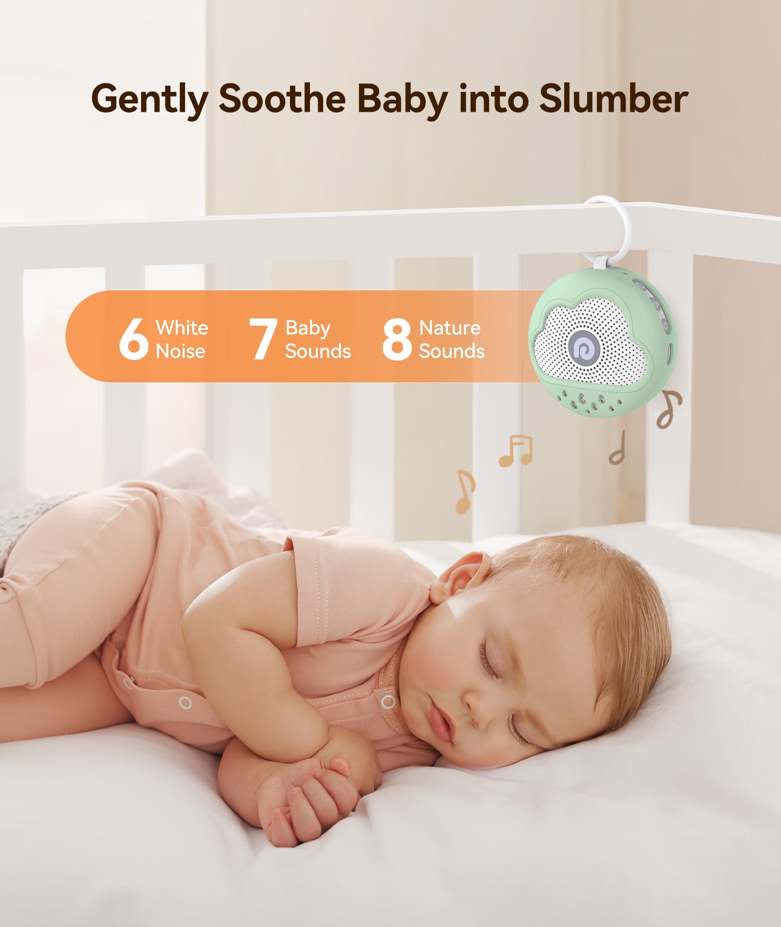 Dreamegg White Noise Machine, Portable Sound Machine Baby Features Powerful Battery, D11Max Sleep Aid Sound Machine for Baby Adults 21 Soothing Sounds for Sleeping Nursery Travel Gift USB Rechargeable